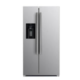 Forno 4-Piece Appliance Package - 30" Gas Range, 36" Refrigerator with Water Dispenser, Wall Mount Hood with Backsplash, & 3-Rack Dishwasher in Stainless Steel