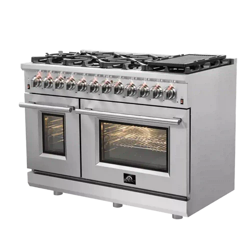 Forno Massimo 48-Inch Freestanding Dual Fuel Range in Stainless Steel (FFSGS6125-48)