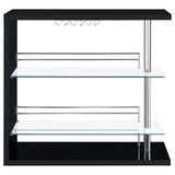 Prescott Rectangular 2-shelf Bar Unit Glossy Black