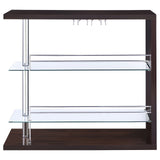 Prescott Rectangular 2-shelf Bar Unit Glossy Cappuccino