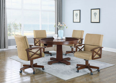 Marietta Casual Tobacco Dining/Game Table and Four Chairs