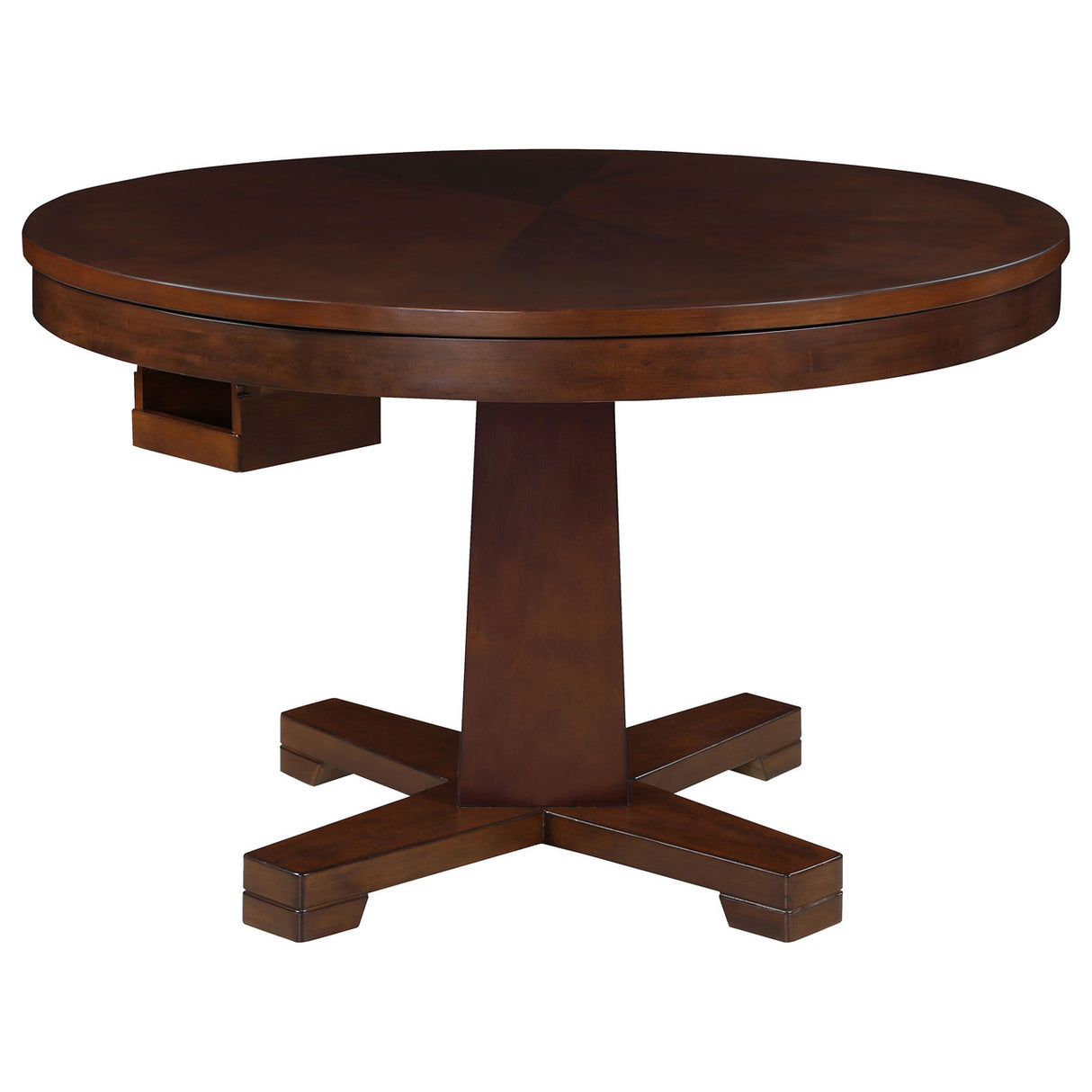 Marietta Round Wooden Game Table Tobacco