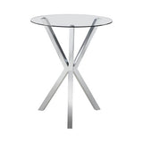 Denali Round Glass Top Bar Table Chrome