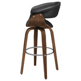 Zion Upholstered Swivel Bar Stool Walnut and Black