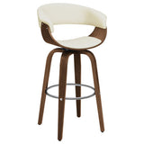 Zion Upholstered Swivel Bar Stool Walnut and Ecru