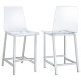 Juelia Counter Height Stools Chrome and Clear Acrylic (Set of 2)