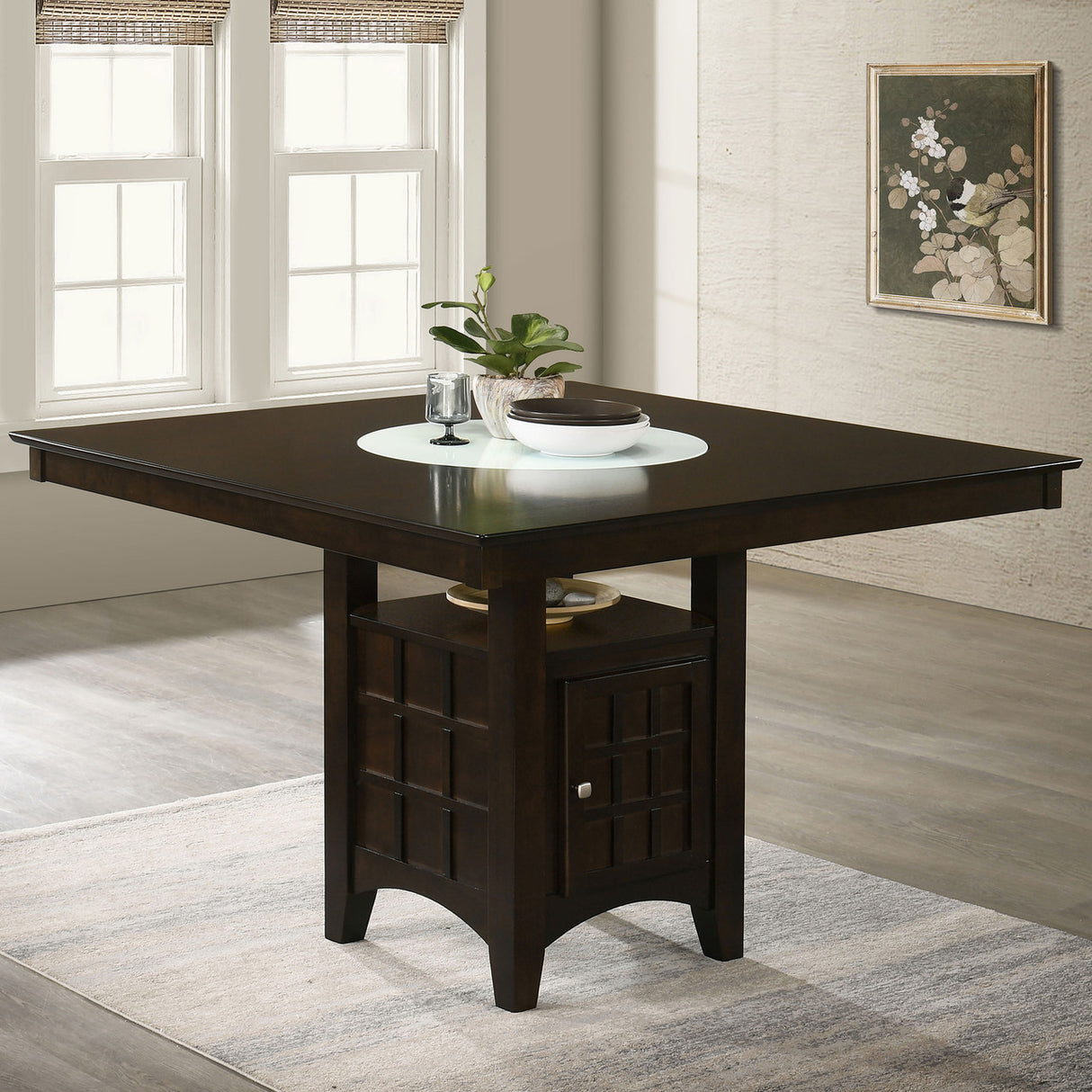 Gabriel Square Counter Height Dining Table Cappuccino