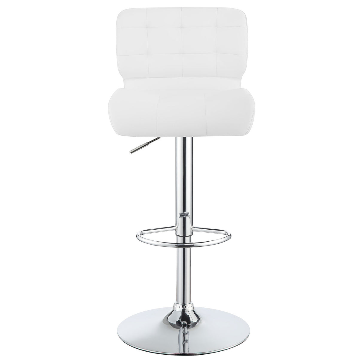 Solana Upholstered Adjustable Bar Stools Chrome and White (Set of 2)