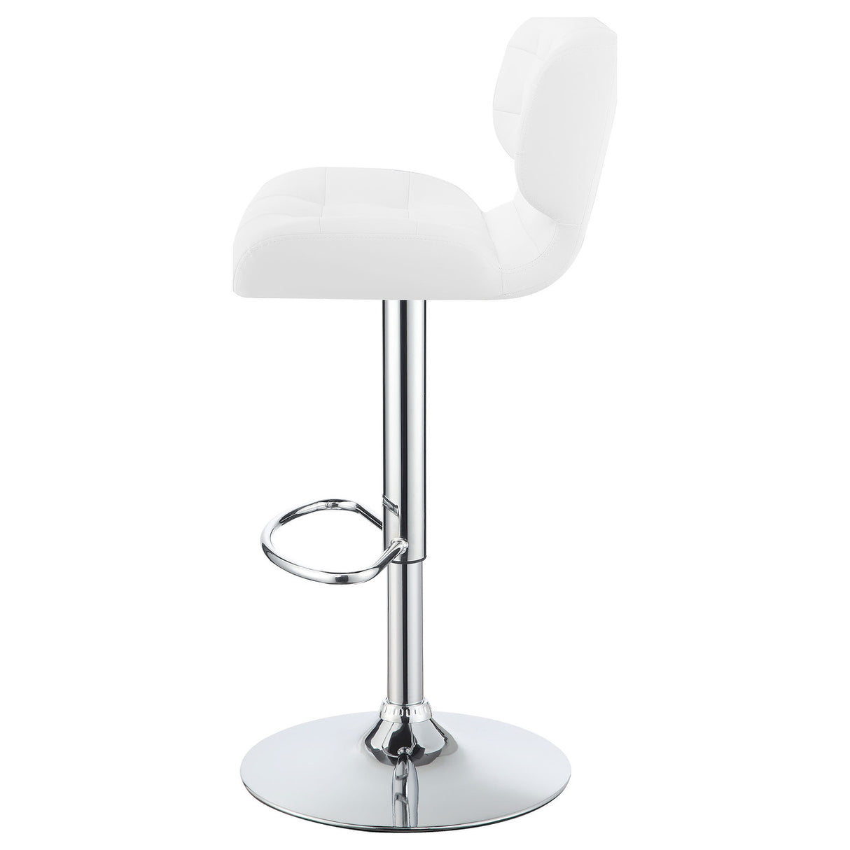 Solana Upholstered Adjustable Bar Stools Chrome and White (Set of 2)