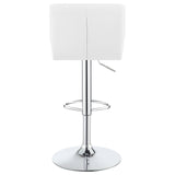 Solana Upholstered Adjustable Bar Stools Chrome and White (Set of 2)