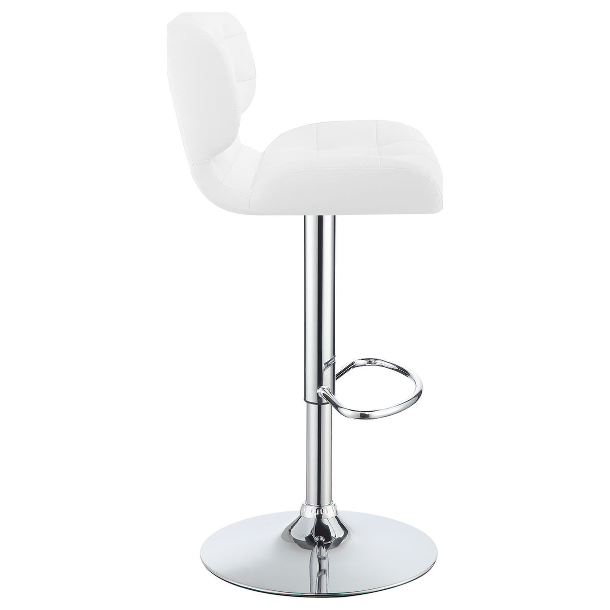 Solana Upholstered Adjustable Bar Stools Chrome and White (Set of 2)