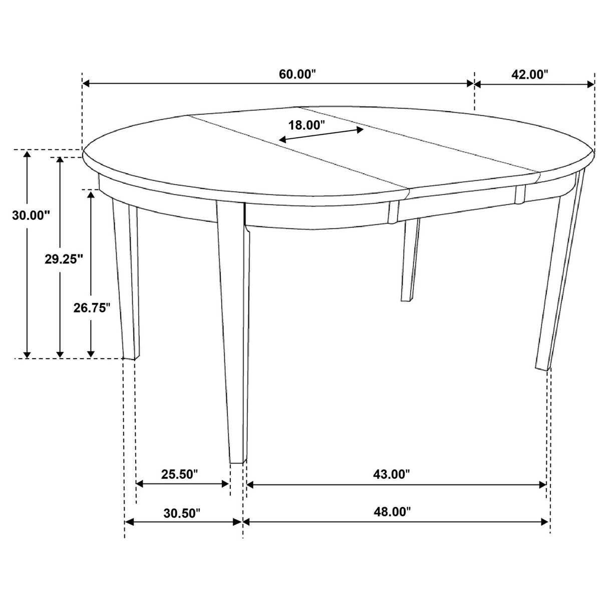 Gabriel Oval Dining Table Cappuccino