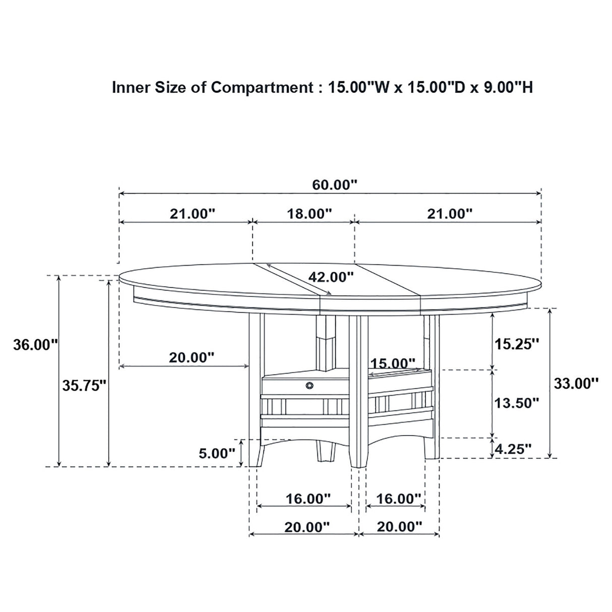 Lavon Transitional Warm Brown Five-Piece Counter-Height Set