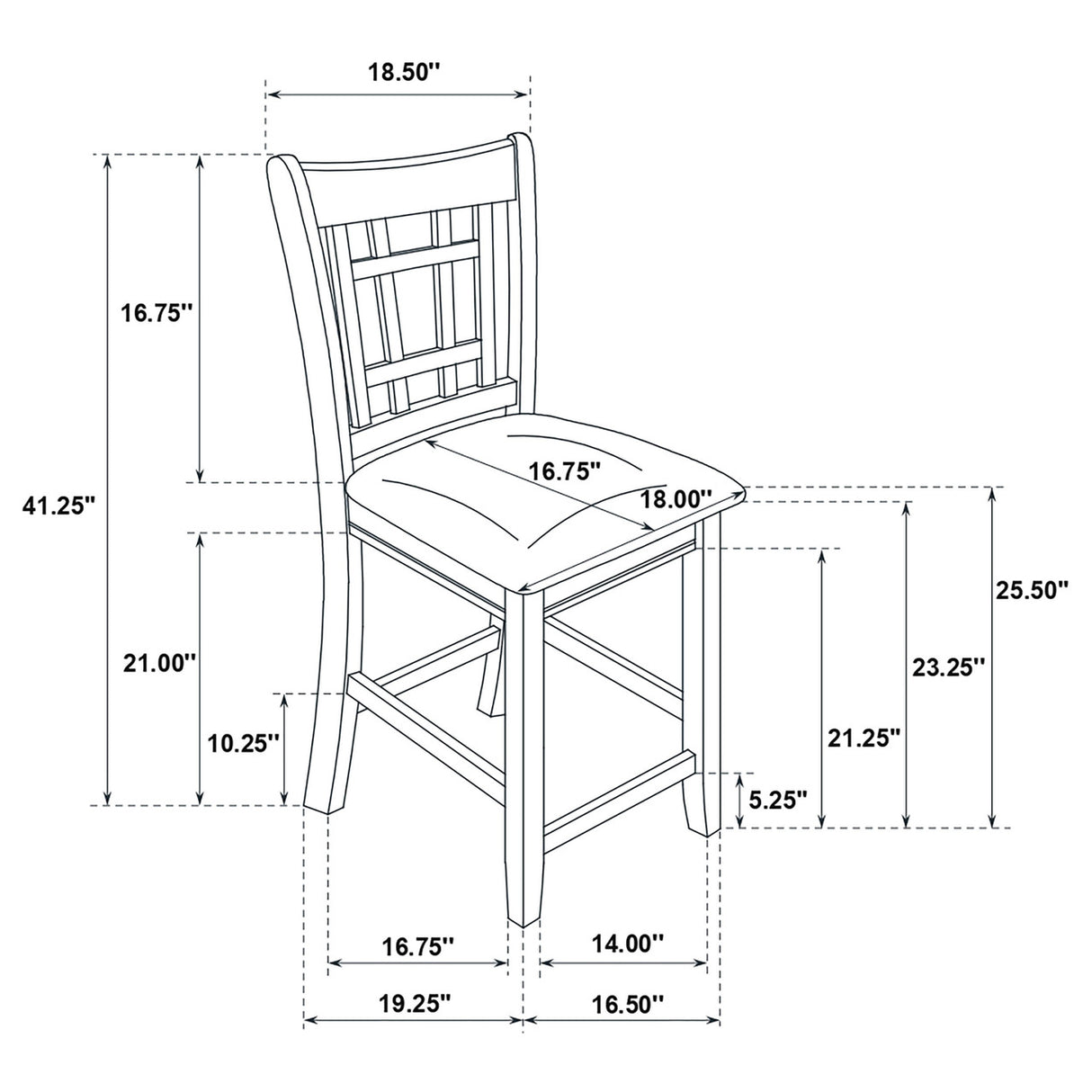 Lavon Transitional Warm Brown Five-Piece Counter-Height Set