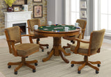 Mitchell Three-In-One Amber Game Table and Four Arm Chairs