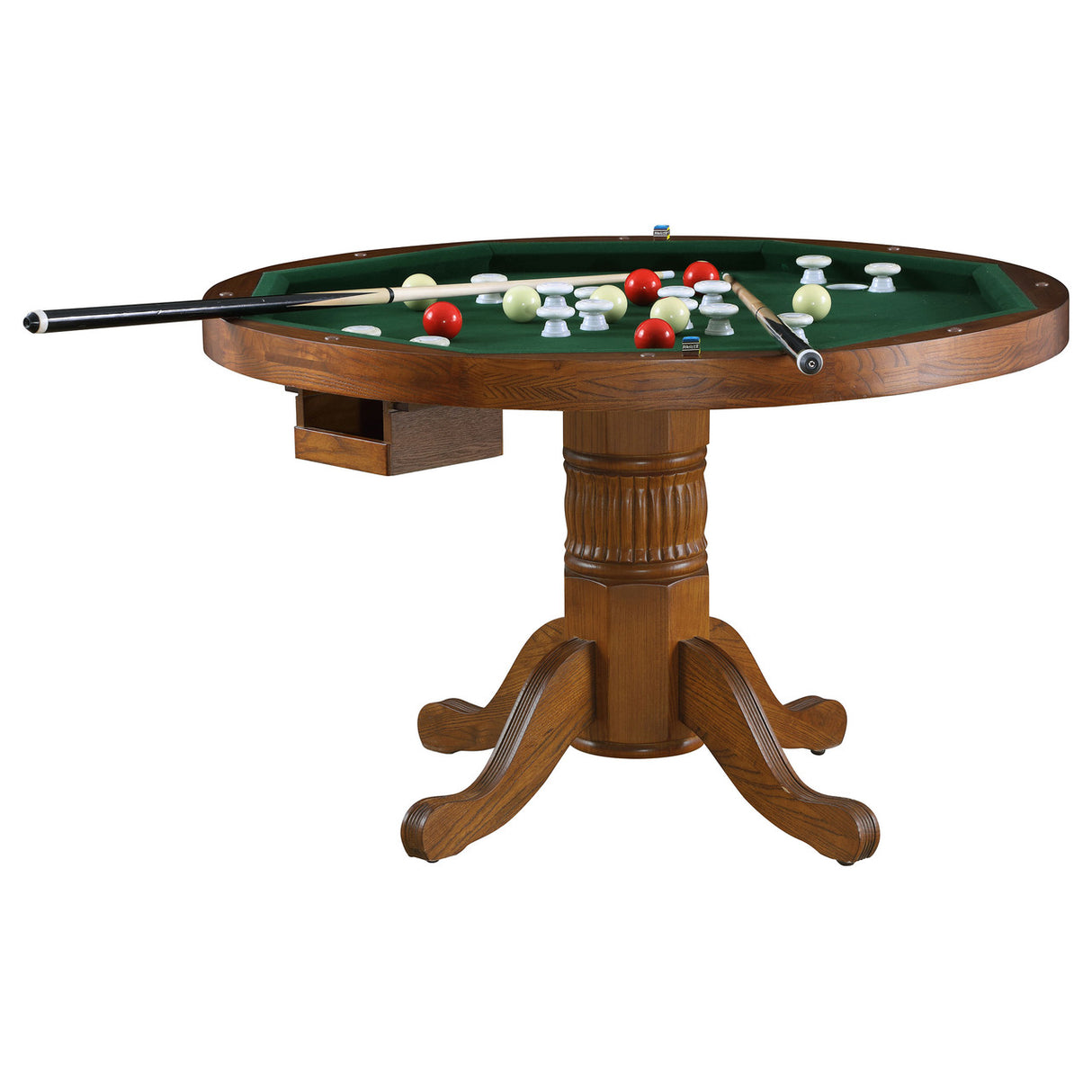 Mitchell Three-In-One Amber Game Table and Four Arm Chairs