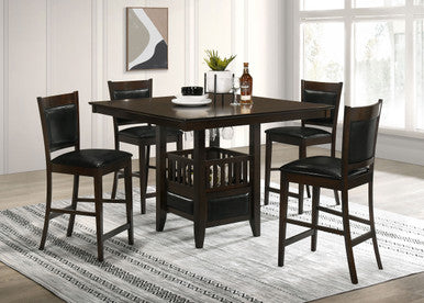 Jaden Transitional Cappuccino Five-Piece Counter-Height Dining Set