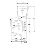 Jaden Transitional Cappuccino Five-Piece Counter-Height Dining Set