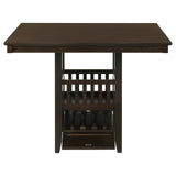 Jaden Square Counter Height Table with Storage Espresso