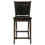 Jaden Upholstered Counter Height Stools Black and Espresso (Set of 2)