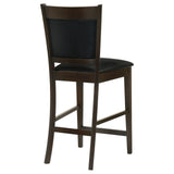 Jaden Upholstered Counter Height Stools Black and Espresso (Set of 2)