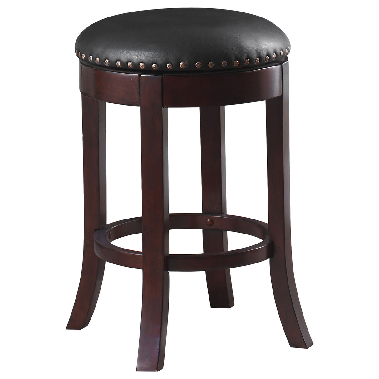 Aboushi Swivel Counter Height Stools with Upholstered Seat Brown (Set of 2)