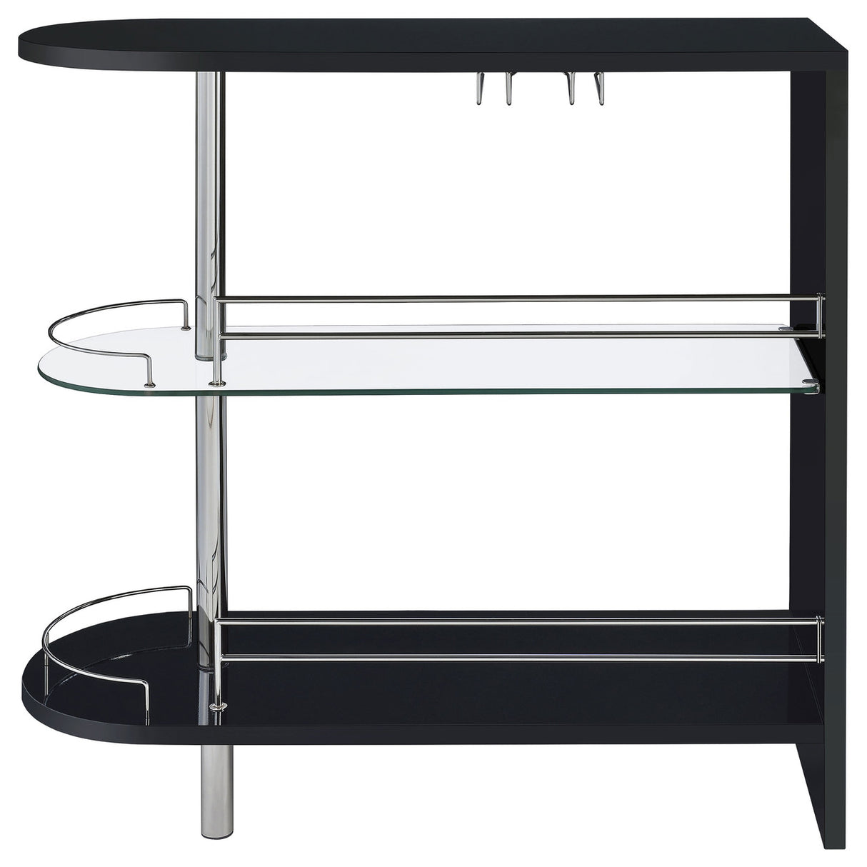 Adolfo 3-tier Bar Table Glossy Black and Clear