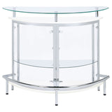 Amarillo 2-tier Bar Unit White and Chrome