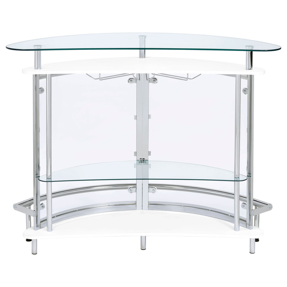 Amarillo 2-tier Bar Unit White and Chrome