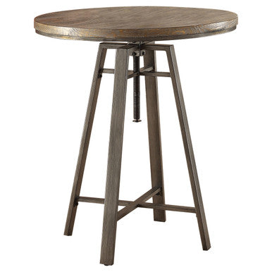 Bartlett Adjustable Swivel Bar Table Brushed Nutmeg