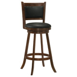 Broxton Upholstered Swivel Bar Stools Chestnut and Black (Set of 2)