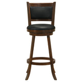 Broxton Upholstered Swivel Bar Stools Chestnut and Black (Set of 2)