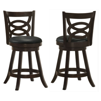 Calecita Swivel Counter Height Stools with Upholstered Seat Cappuccino (Set of 2)