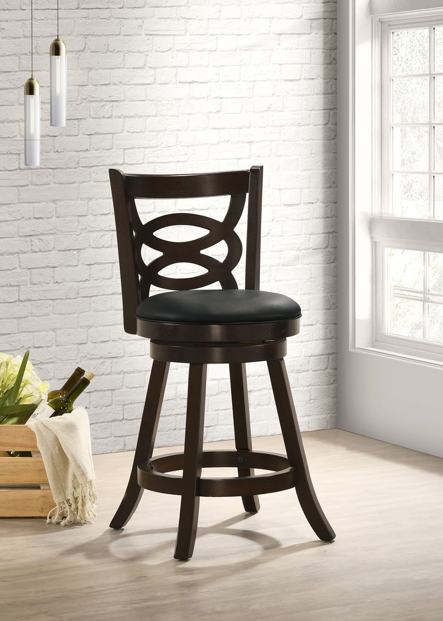 Calecita Swivel Counter Height Stools with Upholstered Seat Cappuccino (Set of 2)