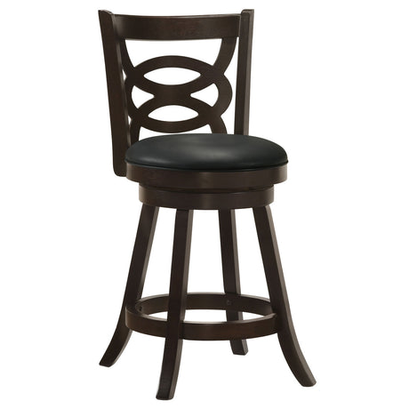 Calecita Swivel Counter Height Stools with Upholstered Seat Cappuccino (Set of 2)