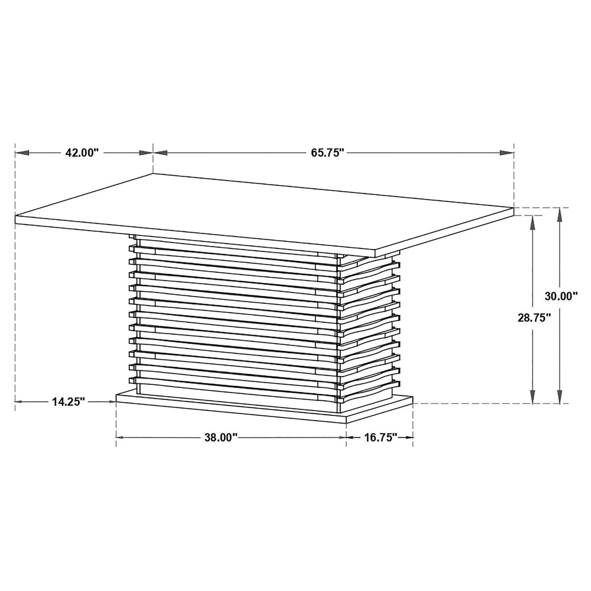 Stanton Contemporary Black Rectangular Dining Table