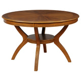 Nelms Dining Table with Shelf Deep Brown