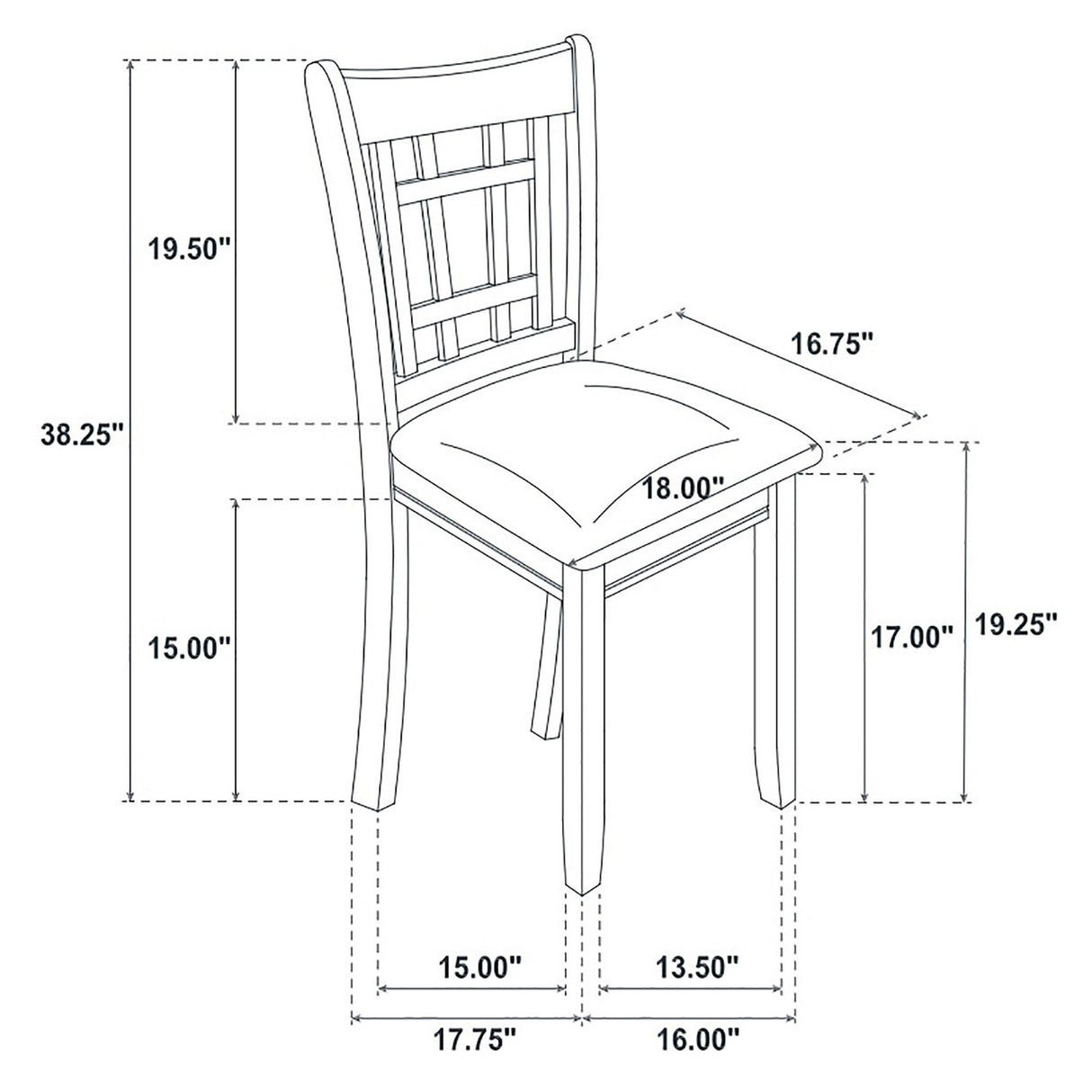 Lavon Transitional Espresso Five-Piece Dining Set