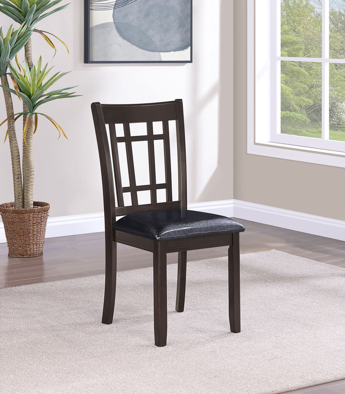 Lavon Padded Dining Side Chairs Espresso and Black (Set of 2)