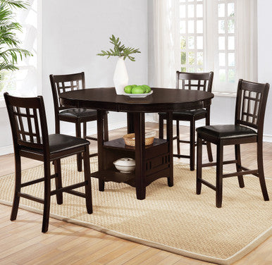 Lavon Transitional Espresso Five-Piece Counter-Height Dining Set