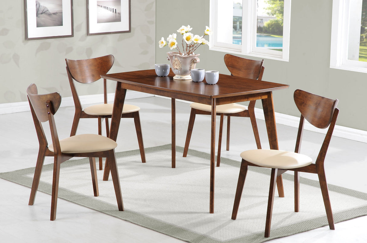 Kersey 5-piece Rectangular Dining Set Chestnut and Tan