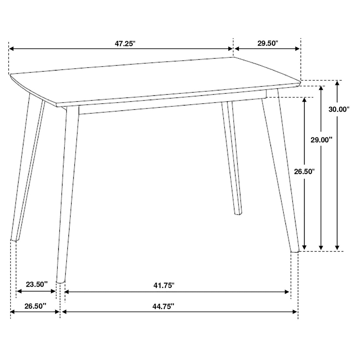 Kersey Dining Table with Angled Legs Chestnut