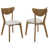 Kersey Dining Side Chairs with Curved Backs Beige and Chestnut (Set of 2)