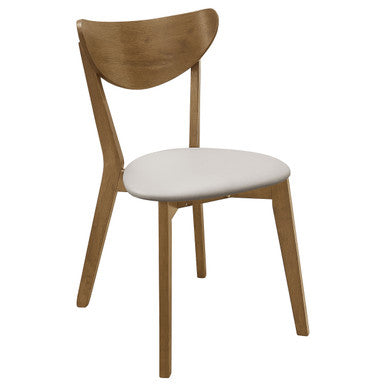 Kersey Dining Side Chairs with Curved Backs Beige and Chestnut (Set of 2)