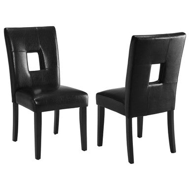 Shannon Open Back Upholstered Dining Chairs Black (Set of 2)