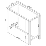 Tolbert Bar Table with Glass Top Chrome