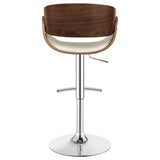 Dana Adjustable Bar Stool Ecru and Chrome