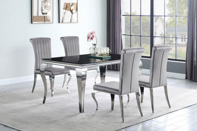 Carone 5-piece 61" Rectangular Dining Set Grey and Chrome