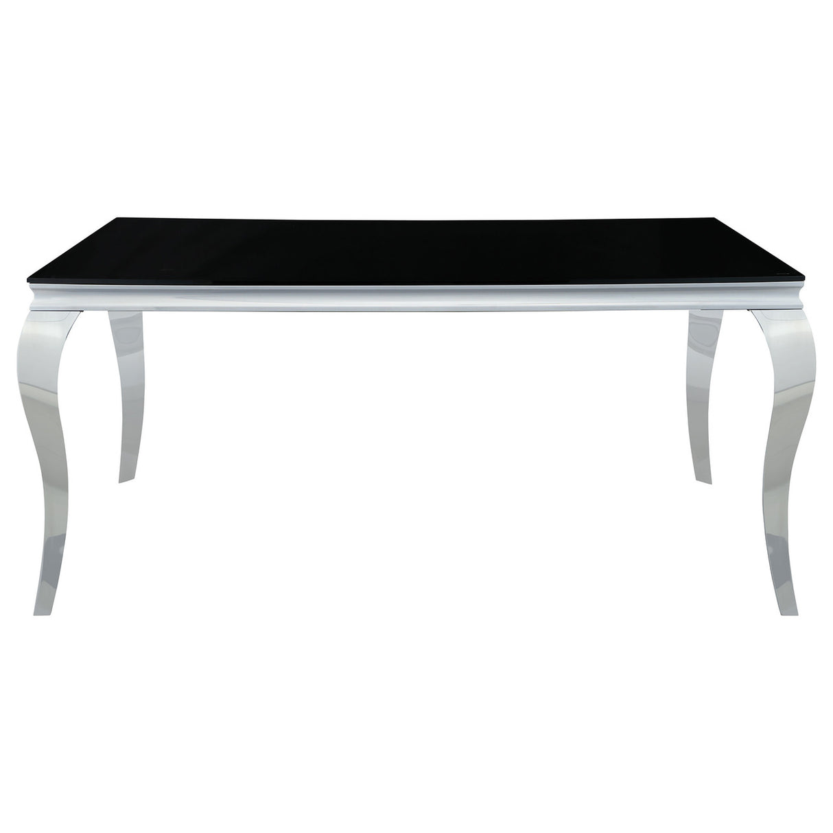 Carone Rectangular Dining Table Chrome and Black