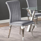 Betty Upholstered Side Chairs Grey and Chrome (Set of 4)